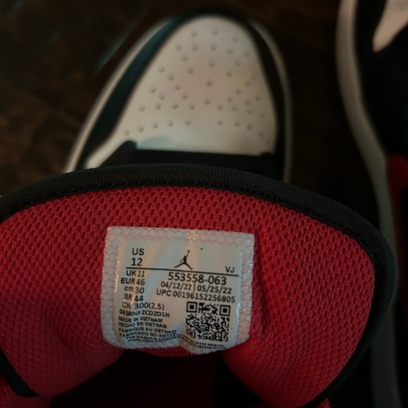 Nike Air Jordan 1 Low OG 2023 Black White Red Size 12 - Picture 8 of 15